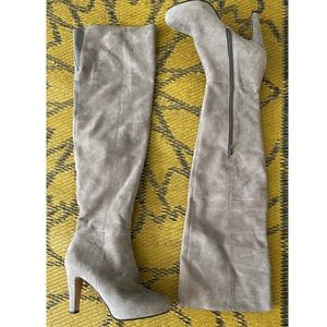 Grey Over Knee  Boots